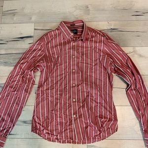 Men’s designer burgundy and white striped shirt